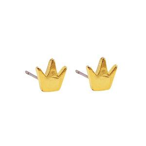 Gold Plated Crown Studs
